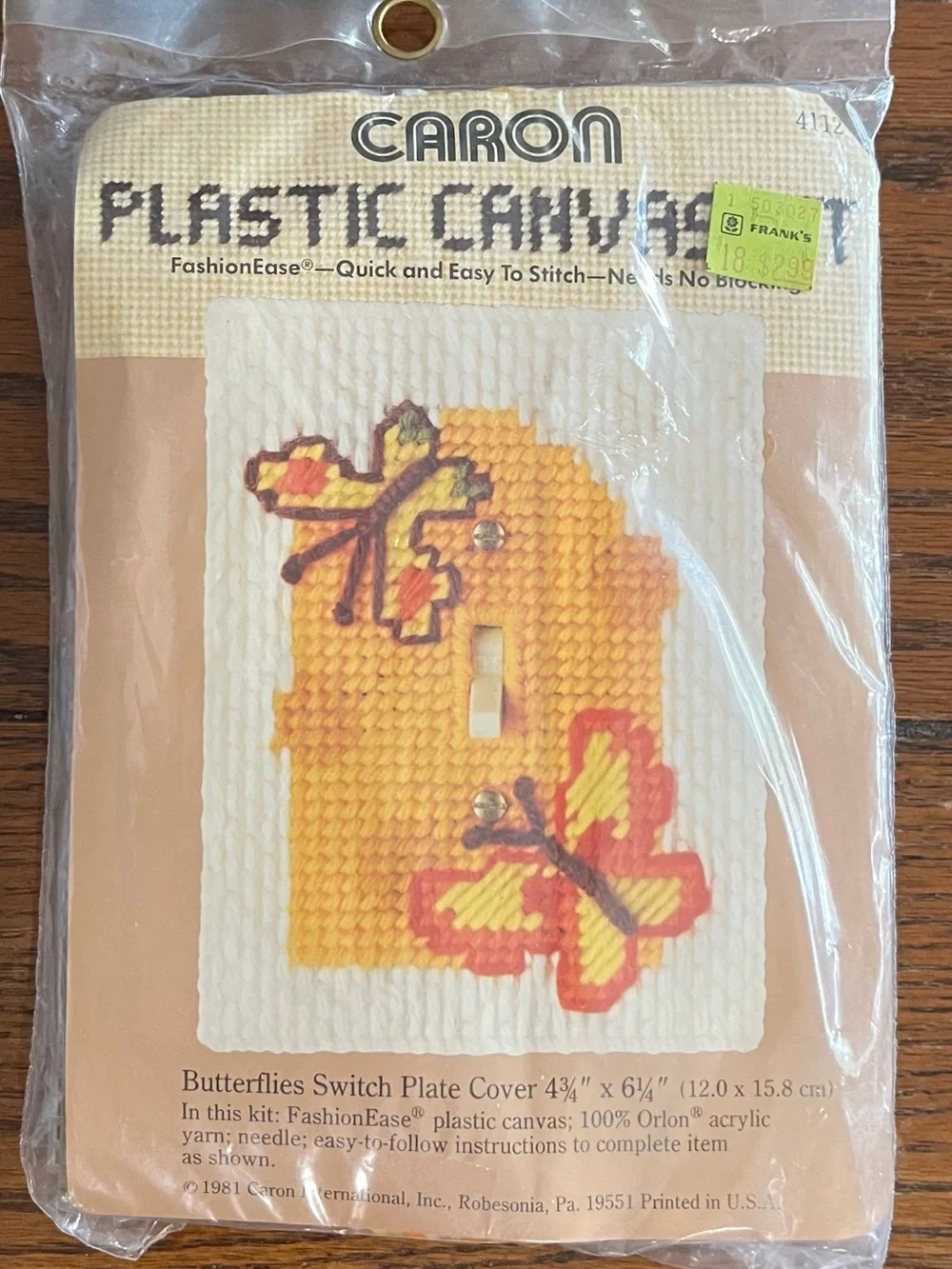 Vintage Butterflies Light Switch Plate Cover Embroidery Kit DIY